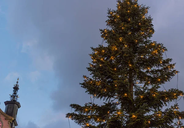 Adornos Navidad Mercado Navidad Advenimiento Alemania Diciembre Noche Invierno — Foto de Stock