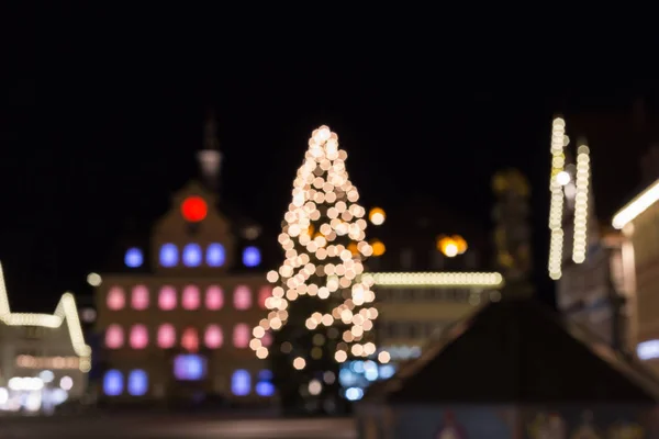 Borrosa Árbol Adviento Navidad Mercado Histórico Ciudad Del Sur Alemania — Foto de Stock