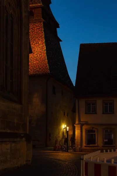 Historical City Facades Blue Hour South German City Schwaebisch Gmuend — Stock Photo, Image