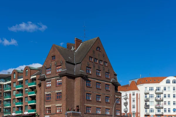 Hamburgo Fishmarket Arquitectura Fachadas Detalles Cielo Azul Sol Cálido Primavera — Foto de Stock