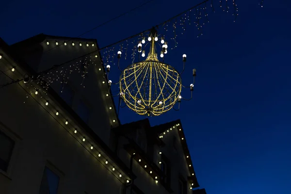 Variaciones Lustre Mercado Navidad Hora Azul Diciembre Advenimiento Una Ciudad — Foto de Stock