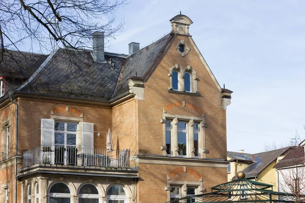 Fassaden Und Gebäude Der Historischen Stadt Süddeutschland Wintermonat Januar Sonniger — Stockfoto