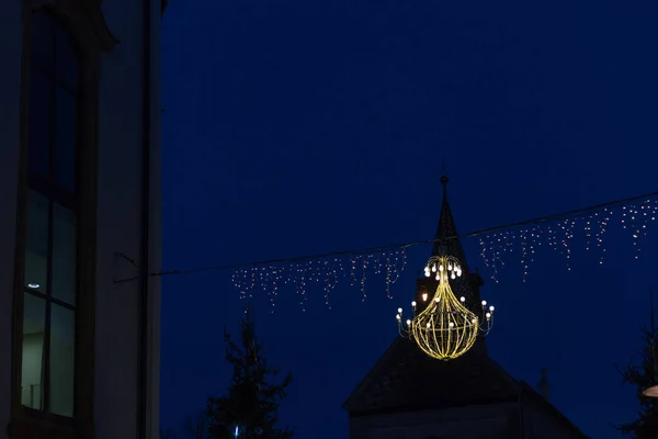 Variaciones Lustre Mercado Navidad Hora Azul Diciembre Advenimiento Una Ciudad — Foto de Stock