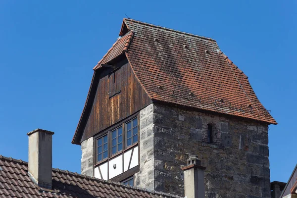 Dachu Antenę Nad Framework Fasady Południowe Niemcy Niebieski Niebo Sezon — Zdjęcie stockowe