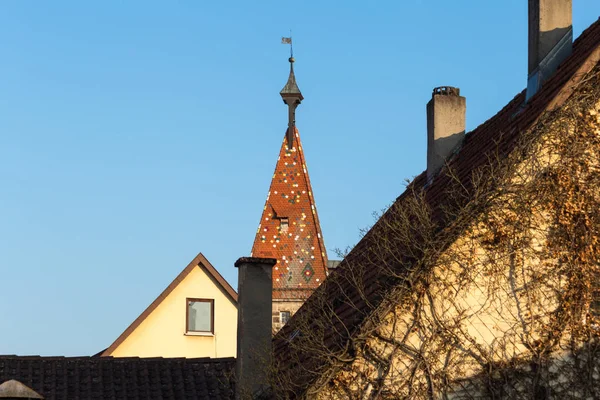 Romantisk Utsikt Kyrkans Tak Historisk Stad Schwaebisch Gmuend Södra Tyskland — Stockfoto