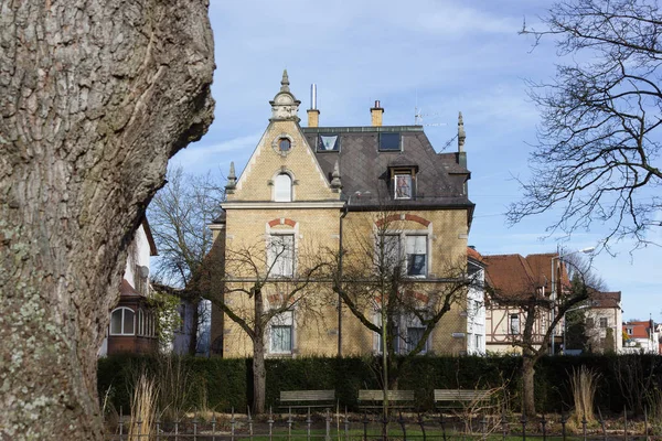 Façades Bâtiments Ville Historique Allemagne Sud Ville Hiver Mois Janvier — Photo