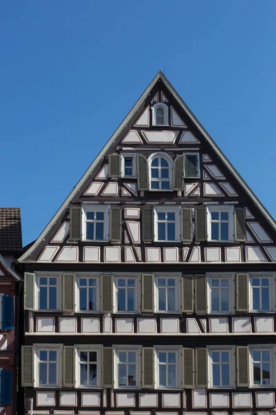 Marco Fachadas Ciudad Sur Alemania Ciudad Histórica Llamada Schorndorf Cerca —  Fotos de Stock