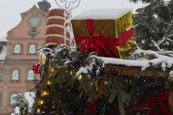 Nevada Mercado Navidad Con Luces Lámparas Decoración Mercado Histórico Sur — Foto de Stock