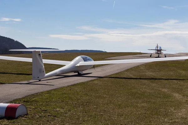 Detaljer För Segelflygplan Södra Tyskland Airfield — Stockfoto