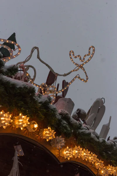 Nevada Mercado Navidad Con Luces Lámparas Decoración Mercado Histórico Sur — Foto de Stock