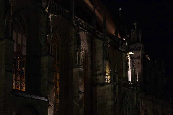 Antigua Fachada Catedral Una Ciudad Histórica Sur Alemania Sylvester Noche — Foto de Stock