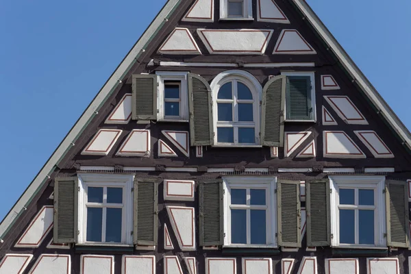 Ramen Staden Fasader Södra Tyskland Historiska Staden Heter Schorndorf Nära — Stockfoto