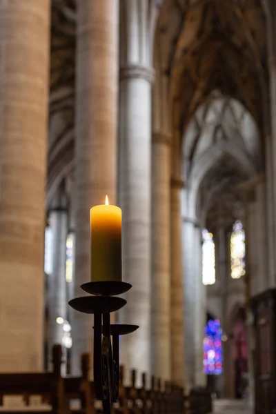 Aux Chandelles Dans Église Nef Autel Dans Ville Historique Sud — Photo