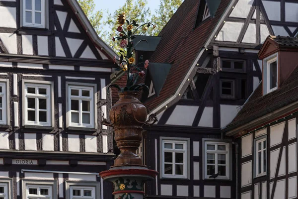 Cadre Façades Ville Dans Sud Allemagnebeaucoup Ville Historique Nommé Schorndorf — Photo