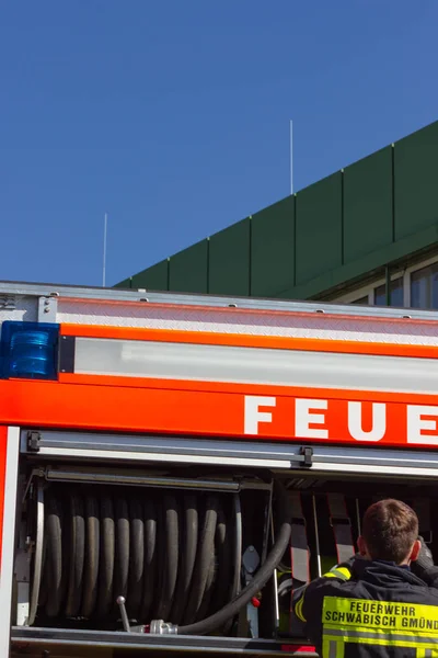 Πυροσβεστική Υπηρεσία Δράση Στην Νότια Γερμανία Εξοχή — Φωτογραφία Αρχείου