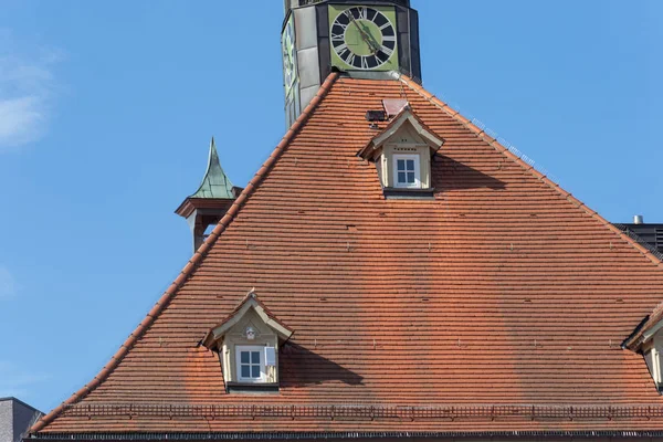 Ramen Townhall Rooftop Och Fasader Södra Tyskland Historiska Staden Heter — Stockfoto