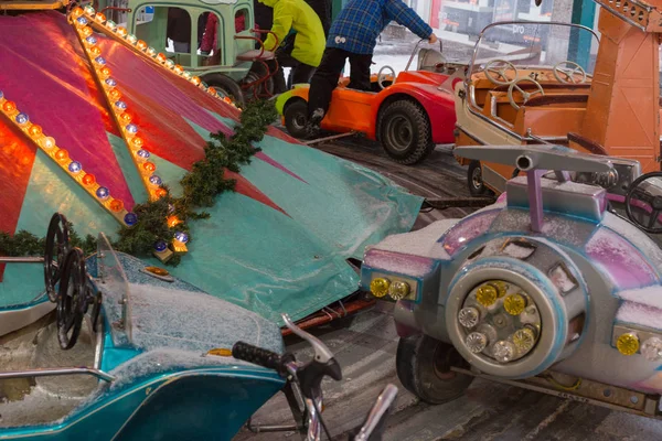 Alegre Com Crianças Divertindo Feriado Natal Dezembro Mercado Histórico Alemanha — Fotografia de Stock