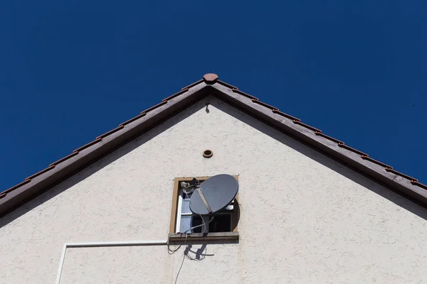 Dach Mit Antenne Über Fachwerkfassaden Süddeutschland Blauer Himmel Frühlingstag — Stockfoto