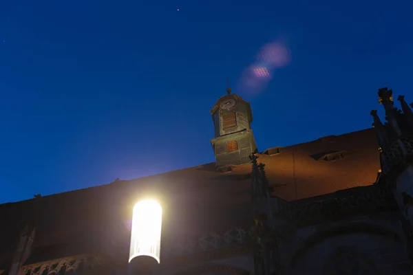 Candeeiro Rua Céu Pôr Sol Hora Azul Noite Férias Primavera — Fotografia de Stock