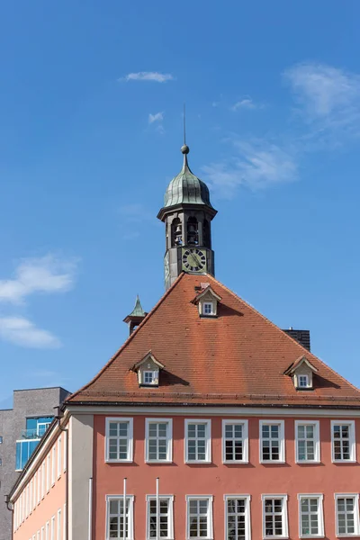 Framework Townhall Rooftop Facades South Germany Historical City Named Schorndorf — Stock Photo, Image