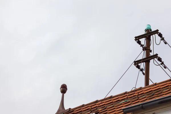 Antena Telhado Edifício Histórico Vintage Primavera Páscoa Alemanha Sul — Fotografia de Stock