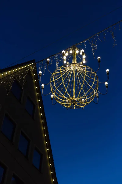 Variaciones Lustre Mercado Navidad Hora Azul Diciembre Advenimiento Una Ciudad — Foto de Stock