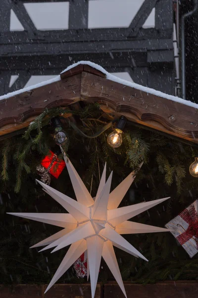 Nevada Mercado Navidad Con Luces Lámparas Decoración Mercado Histórico Sur — Foto de Stock