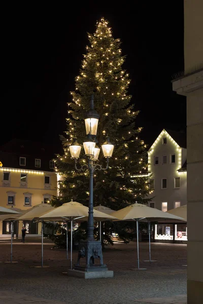 Árbol Adviento Navidad Decoración Mercado Histórico Ciudad Del Sur Alemania — Foto de Stock