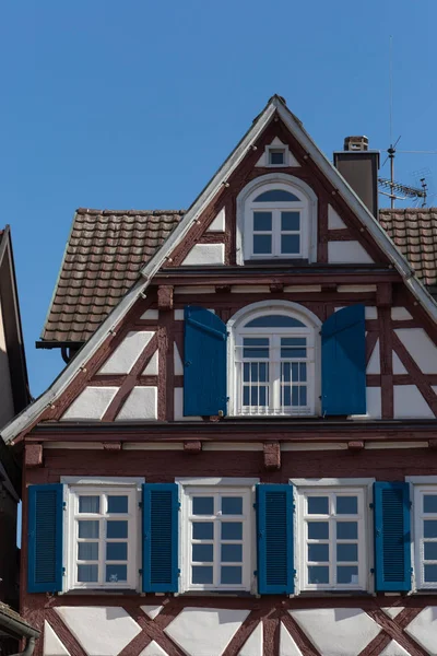 Cadre Façades Ville Dans Sud Allemagnebeaucoup Ville Historique Nommé Schorndorf — Photo