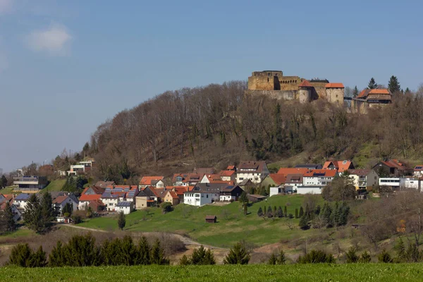 Knights Slott Högt Ett Berg Östra Våren Semester Södra Tyskland — Stockfoto