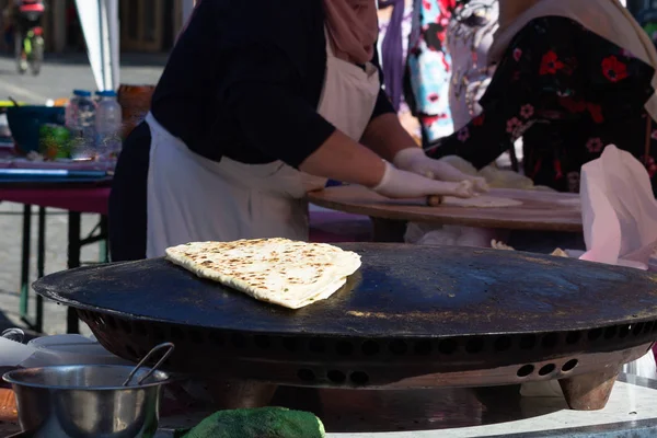 Pancake Turkish Street Market Sunny Springtime Holiday South Germany — Stock Photo, Image