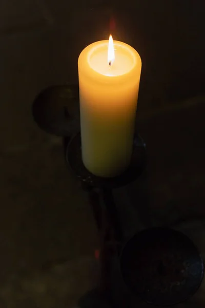 Luz Velas Igreja Nave Altar Cidade Histórica Sul Alemanha Cidade — Fotografia de Stock