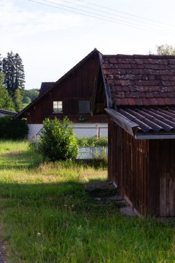 binalar Bavyera tarzı, Güney Almanya şehir wangen yaz akşam sunhine, kararlı
