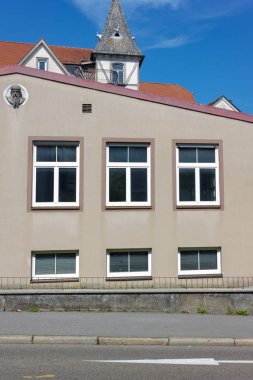 Şehir cepheler Güney Almanya'da Bavyera kasaba wangen üzerinde mavi gökyüzü gün güneş yaz