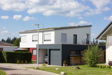 Modern ev mimarisi city stuttgart yakınındaki Güney Almanya'da ilkbahar, kırsal kırsalında