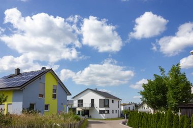 Modern ev mimarisi city stuttgart yakınındaki Güney Almanya'da ilkbahar, kırsal kırsalında