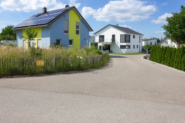 Modern ev mimarisi city stuttgart yakınındaki Güney Almanya'da ilkbahar, kırsal kırsalında