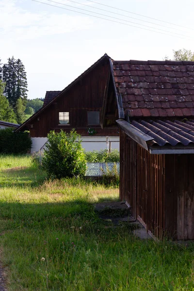 Edificios Estables Estilo Bavaria Sur Alemania Ciudad Wangen Tarde Verano —  Fotos de Stock