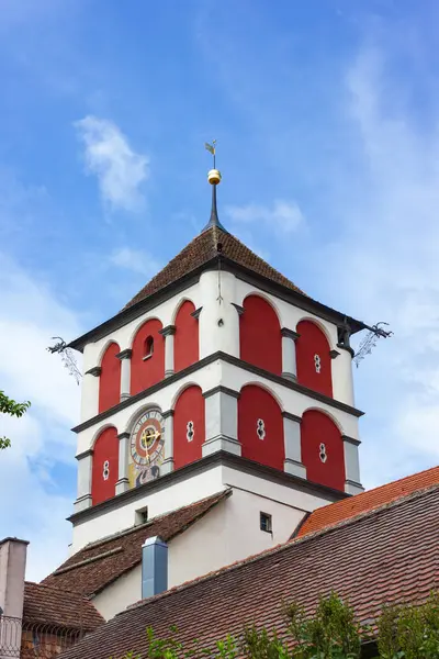 Historiska Taket Staden Fasader Bayern Södra Tyskland Solig Sommardag Djupblå — Stockfoto