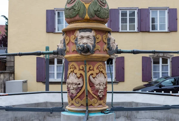 Güney Almanya Şehir Schwaebisch Gmuend Tarihi Noktası Barok Çeşme — Stok fotoğraf