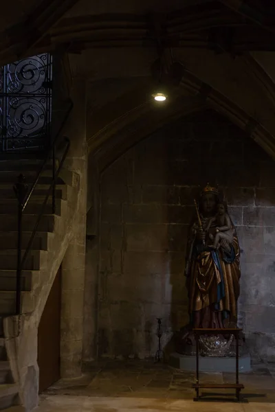 Détails Côté Sombre Autel Dans Église Catholique Sud Ville Allemande — Photo