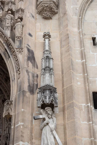 Iglesia Piedra Figuras Arte Columnas Antigua Fachada Ciudad Histórica Del — Foto de Stock