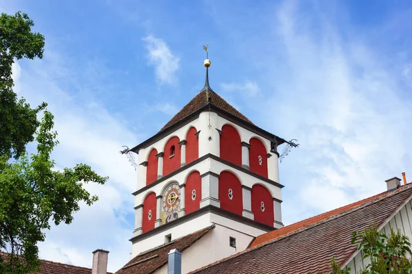 Historiska Taket Staden Fasader Bayern Södra Tyskland Solig Sommardag Djupblå — Stockfoto