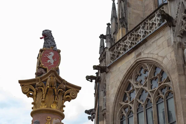 Barock Fontän Historiskt Förlägger Södra Tyskland Staden Schwaebisch Gmuend — Stockfoto