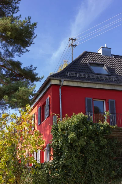 Techo Con Antena Edificios Sur Alemania Soleada Tarde Otoño — Foto de Stock