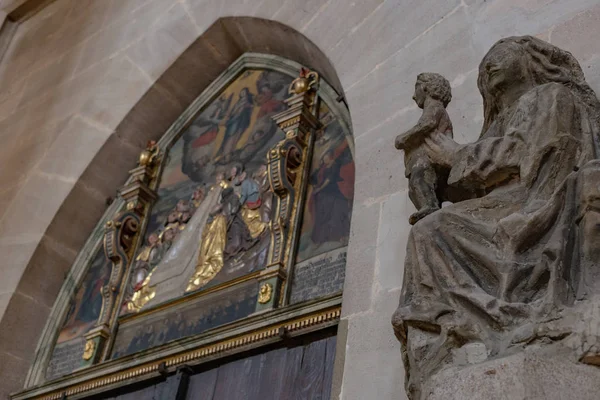 Detalles Iglesia Católica Partes Del Altar Sur Alemania Ciudad Histórica — Foto de Stock