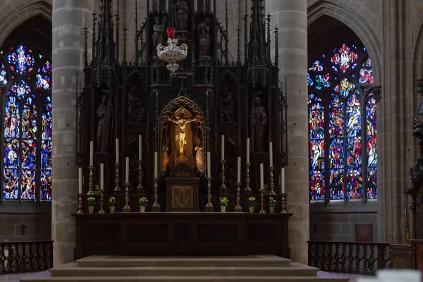 Katolska Kyrkans Långhus Södra Tyskland Historisk Stad Nära Tyskland — Stockfoto