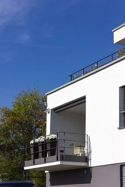 Balcón Edificios Privados Soleado Día Otoño Sur Alemania — Foto de Stock