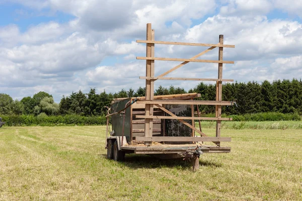 Vintage Harvest Trailer Rural Countryside South Germany City Stuttgart — стоковое фото