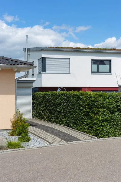 Giardino Recinzione Divisorio Legno Verde Nel Sud Della Germania Campagna — Foto Stock